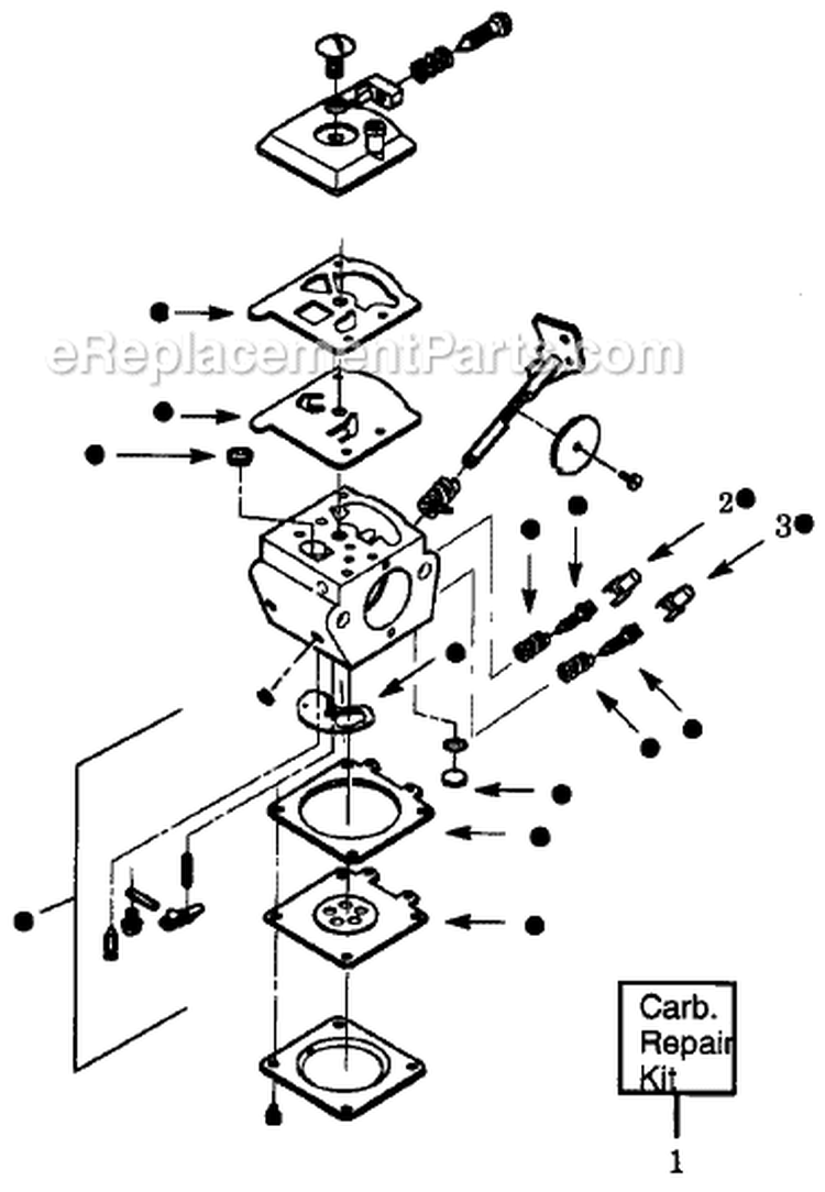 Page B Diagram and Parts List for XT125KT  Weed Eater Trimmer